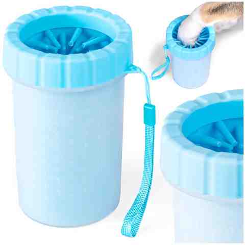 Niebieski czyścik do łap dla psa rozm. L