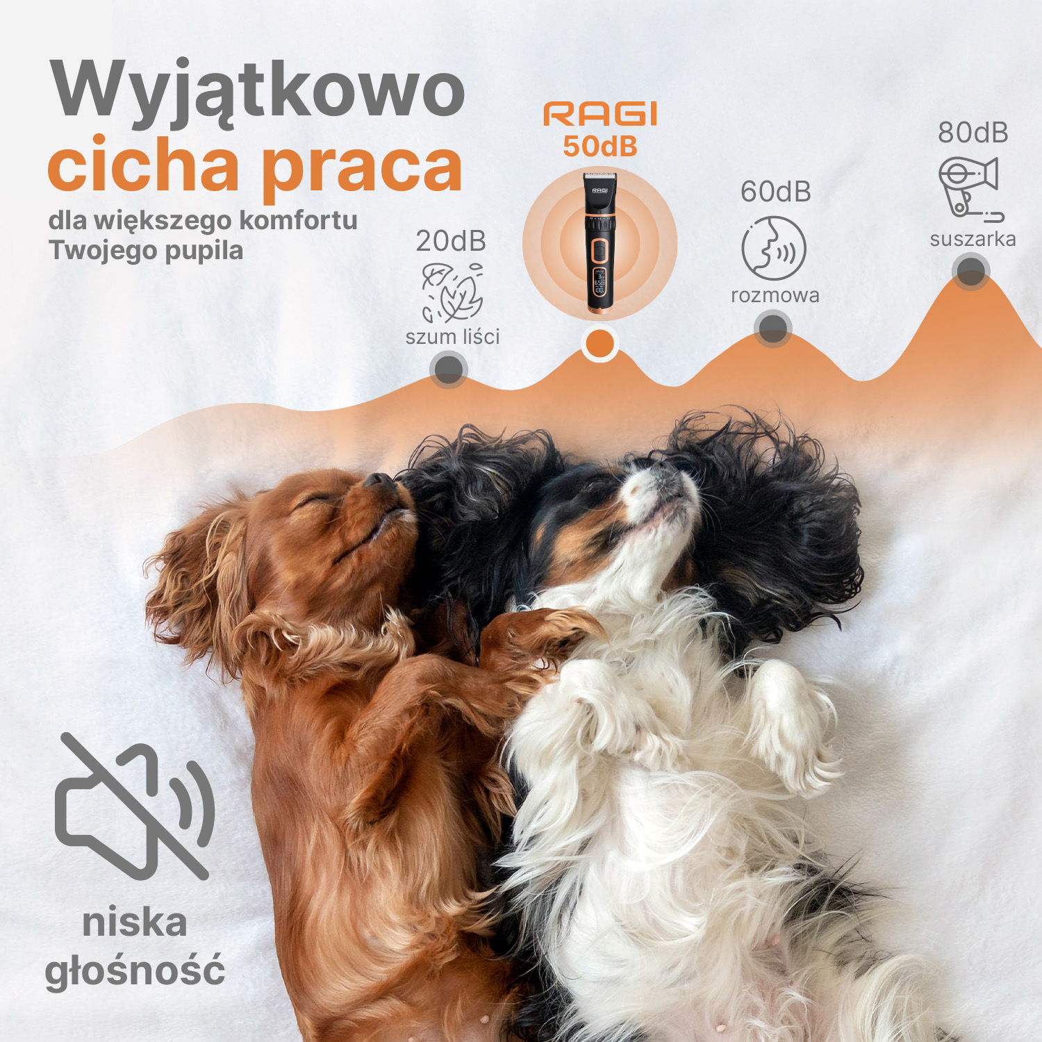Maszynka do strzyżenia psa RAGI Profesjonalna Cicha Bezprzewodowa - obrazek 3