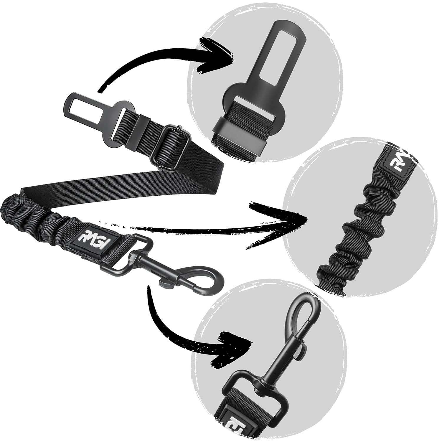 Pas bezpieczeństwa dla psa do samochodu z amortyzerem - obrazek 3