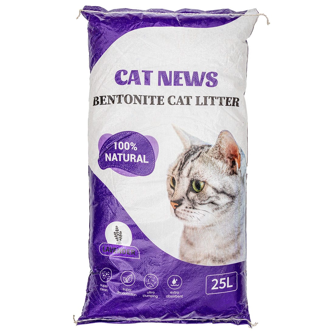 Bentonitowy żwirek dla kota 25 L zbrylający o zapachu lawendowym - obrazek 3