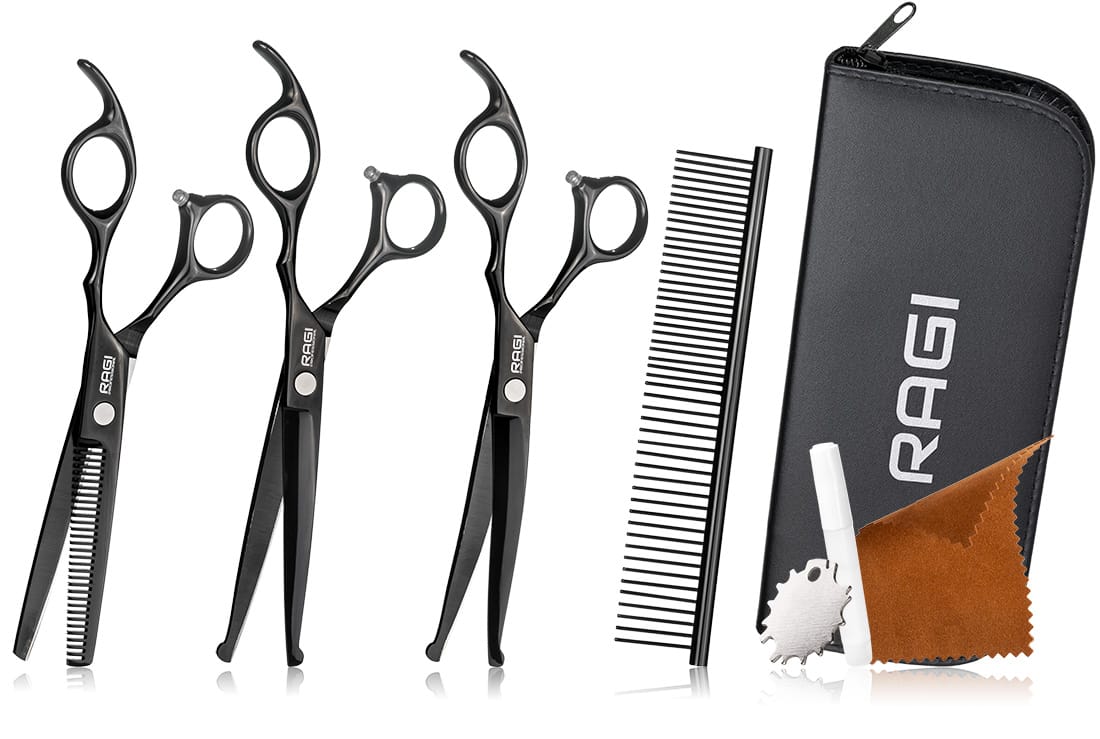 NOŻYCZKI do strzyżenia Psów PROFESJONALNY ZESTAW do strzyżenia 3 rodzaje Nożyczek + Grzebień - obrazek 4