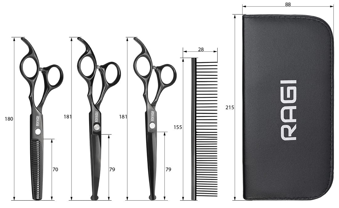 NOŻYCZKI do strzyżenia Psów PROFESJONALNY ZESTAW do strzyżenia 3 rodzaje Nożyczek + Grzebień - obrazek 5