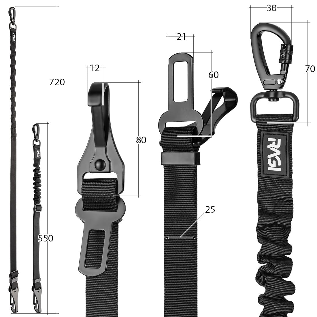 Smycz dla psa i kota, pasy bezpieczeństwa ISOFIX 2w1 do samochodu - obrazek 5