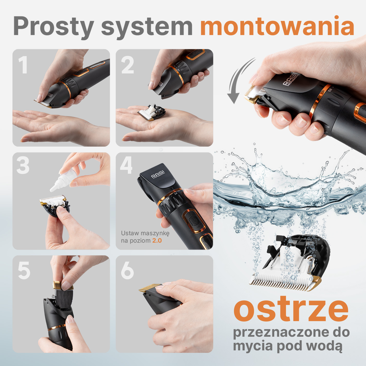 Maszynka do strzyżenia psa RAGI Profesjonalna Cicha Bezprzewodowa - obrazek 8