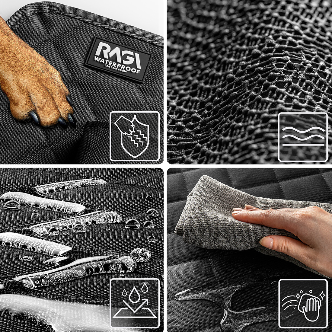 Wodoodporny Pokrowiec na Siedzenia do Samochodu dla Psa - obrazek 4