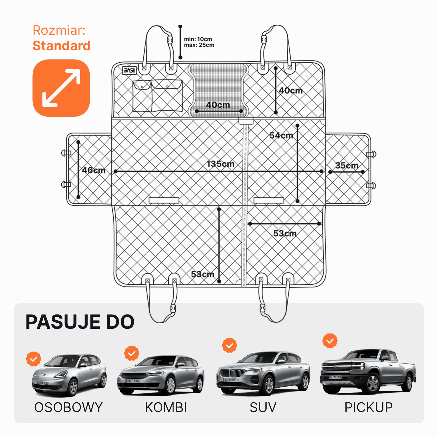 Pokrowiec na siedzenia samochodowe dla psa, Wodoodporna mata ochronna 4w1 - obrazek 2