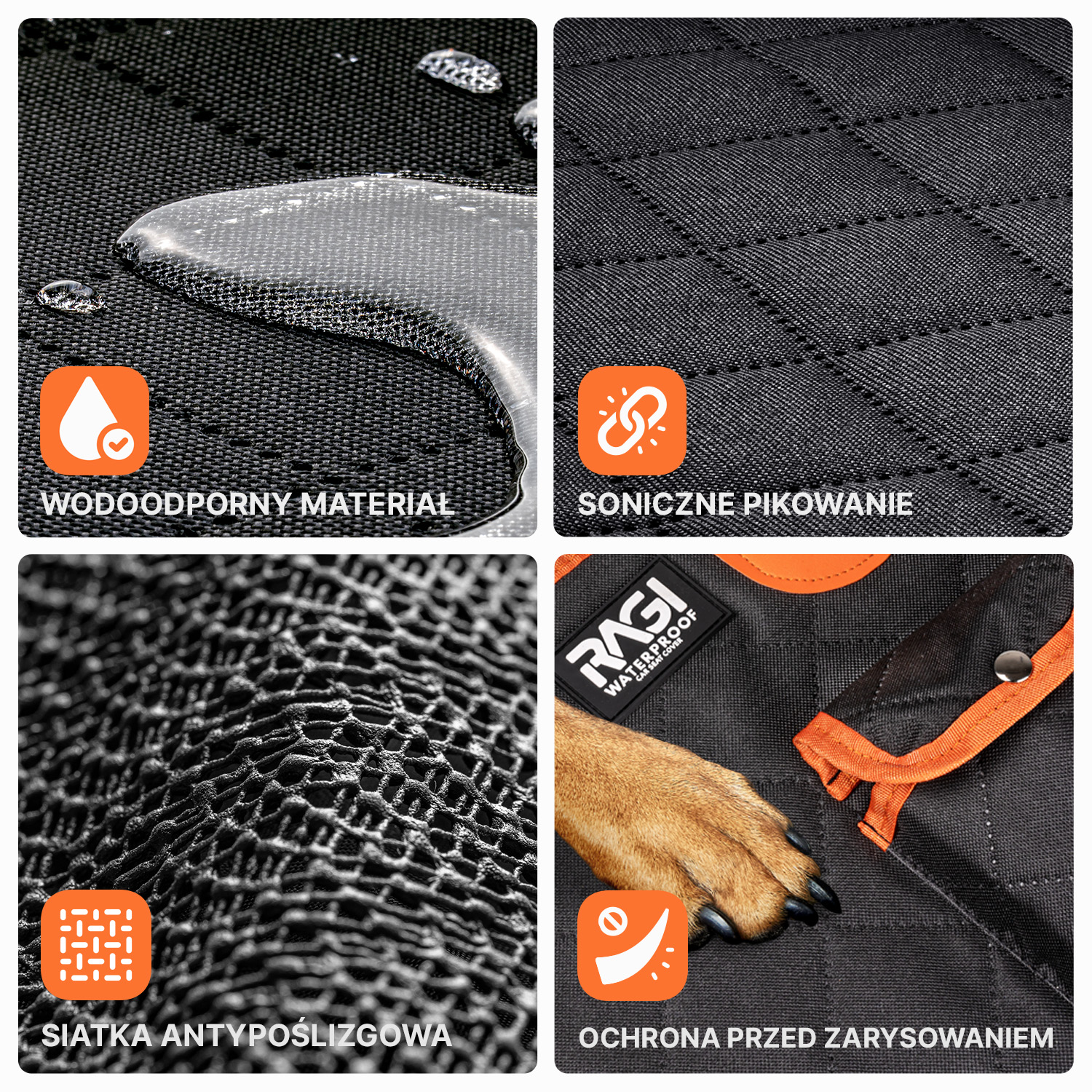 Pokrowiec na siedzenia samochodowe dla psa, Wodoodporna mata ochronna 4w1 - obrazek 7