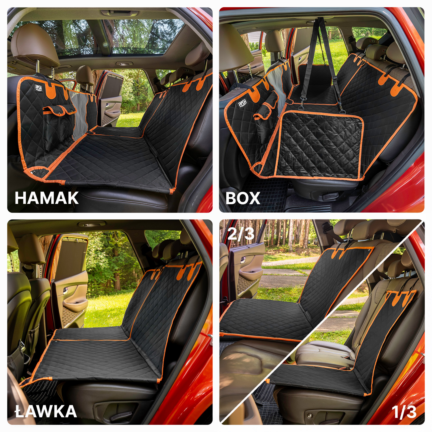 Pokrowiec na siedzenia samochodowe dla psa, Wodoodporna mata ochronna 4w1 - obrazek 5