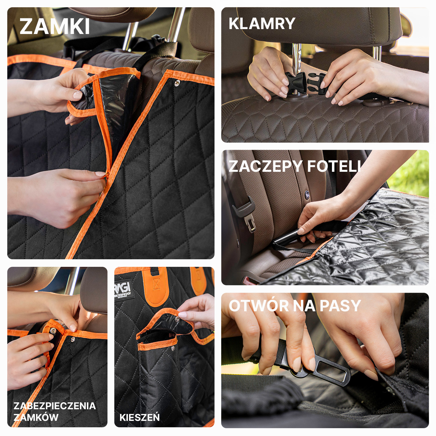 Pokrowiec na siedzenia samochodowe dla psa, Wodoodporna mata ochronna 4w1 - obrazek 6