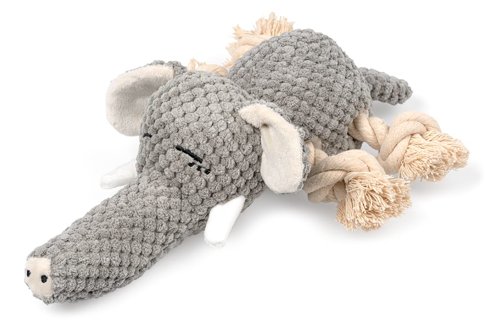 Pluszowy słoń ze sznurem dla psa