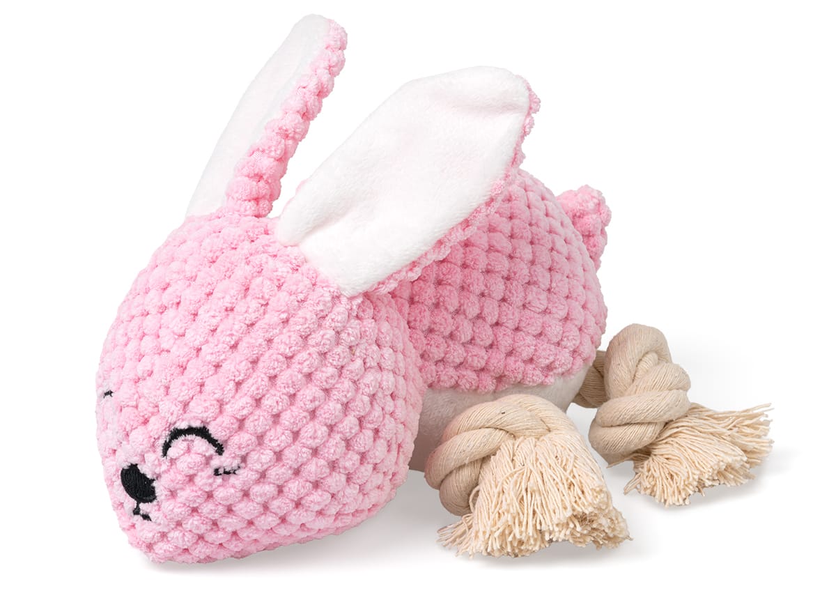 Pluszowy królik z piszczałką dla psa