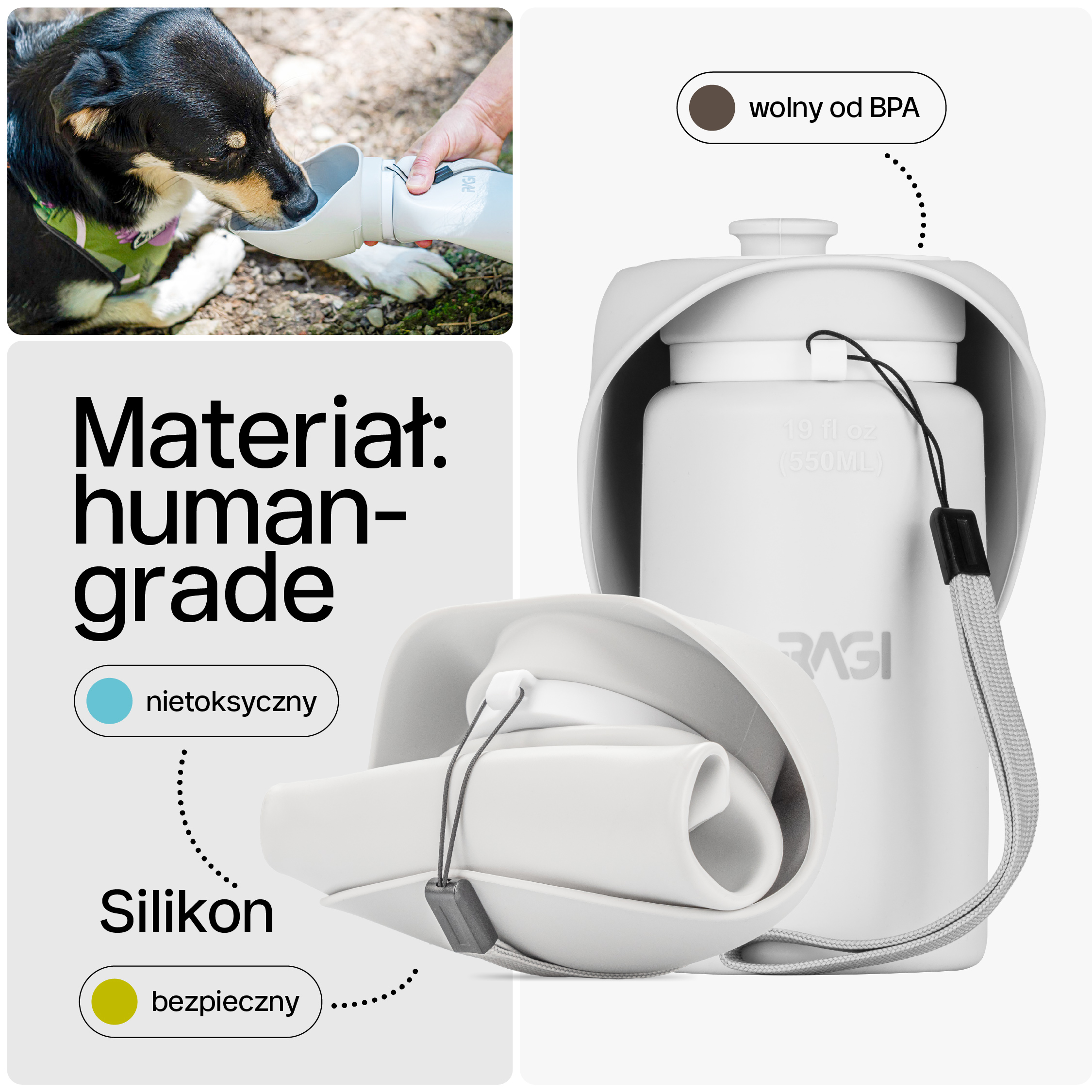 Butelka na wodę dla psa i kota, Bidon, Butelka przenośna - obrazek 5