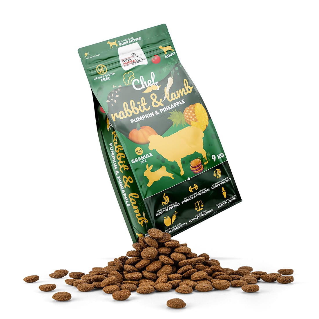 Syta Micha - Sucha Karma dla Psa Królik i Jagnięcina z Dynią i Ananasem 9 kg - obrazek 4