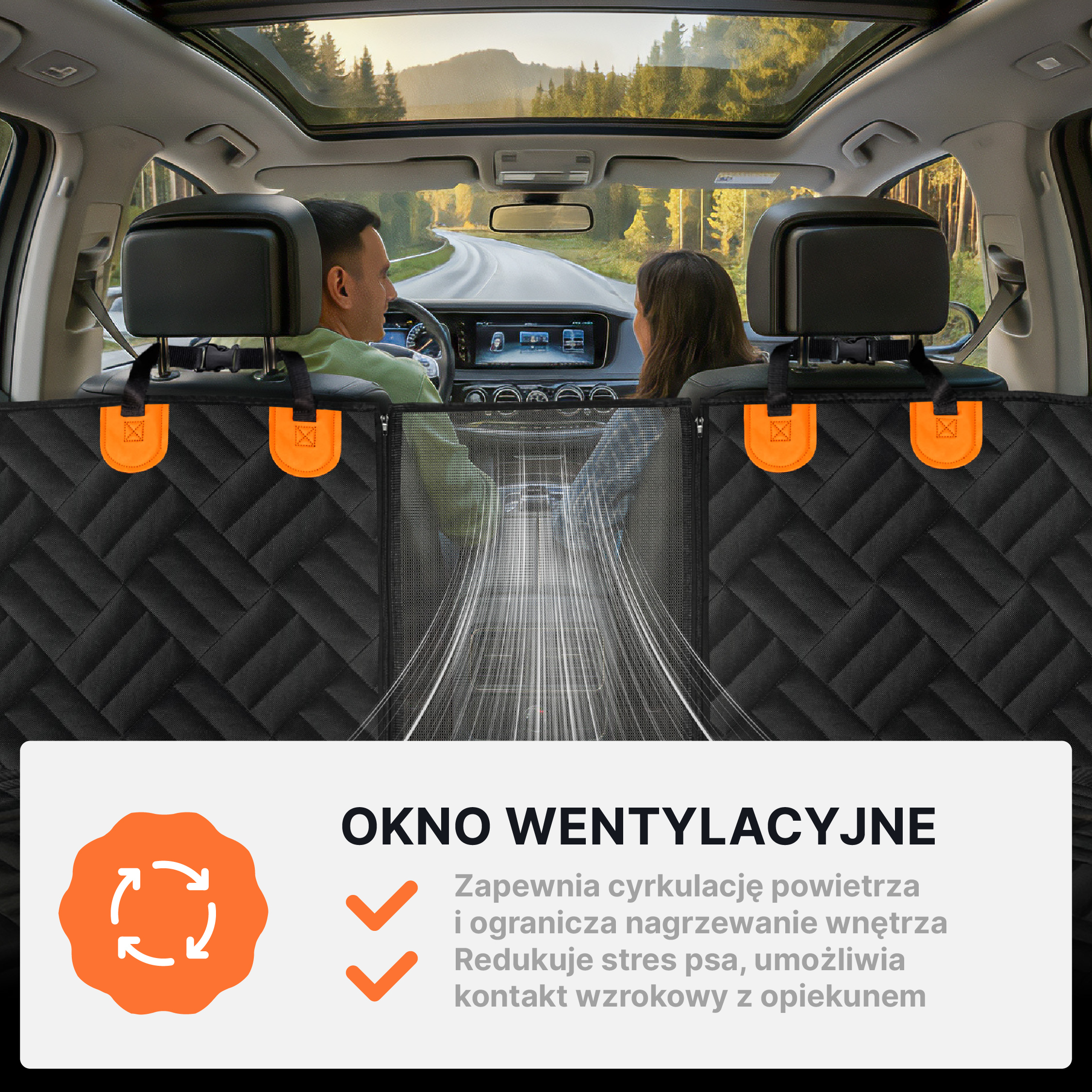 Mata dla Psa do Samochodu USZTYWNIANA Pokrowiec na Siedzenie Auta STABILNY - obrazek 7