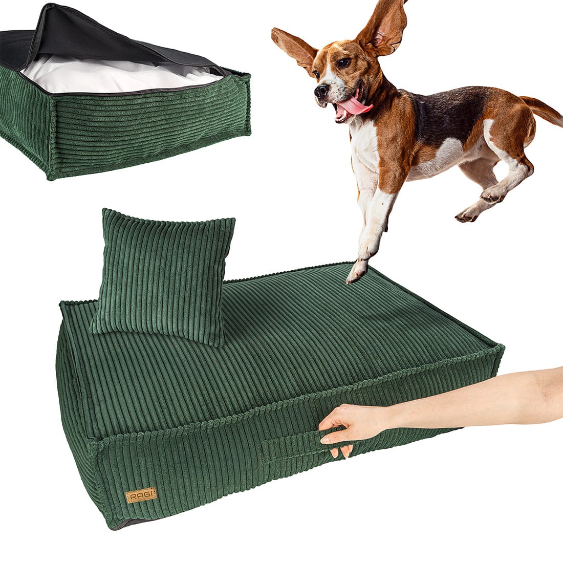 Legowisko dla psa Łóżko Materac Posłanie dla psa Zielone Rozmiary