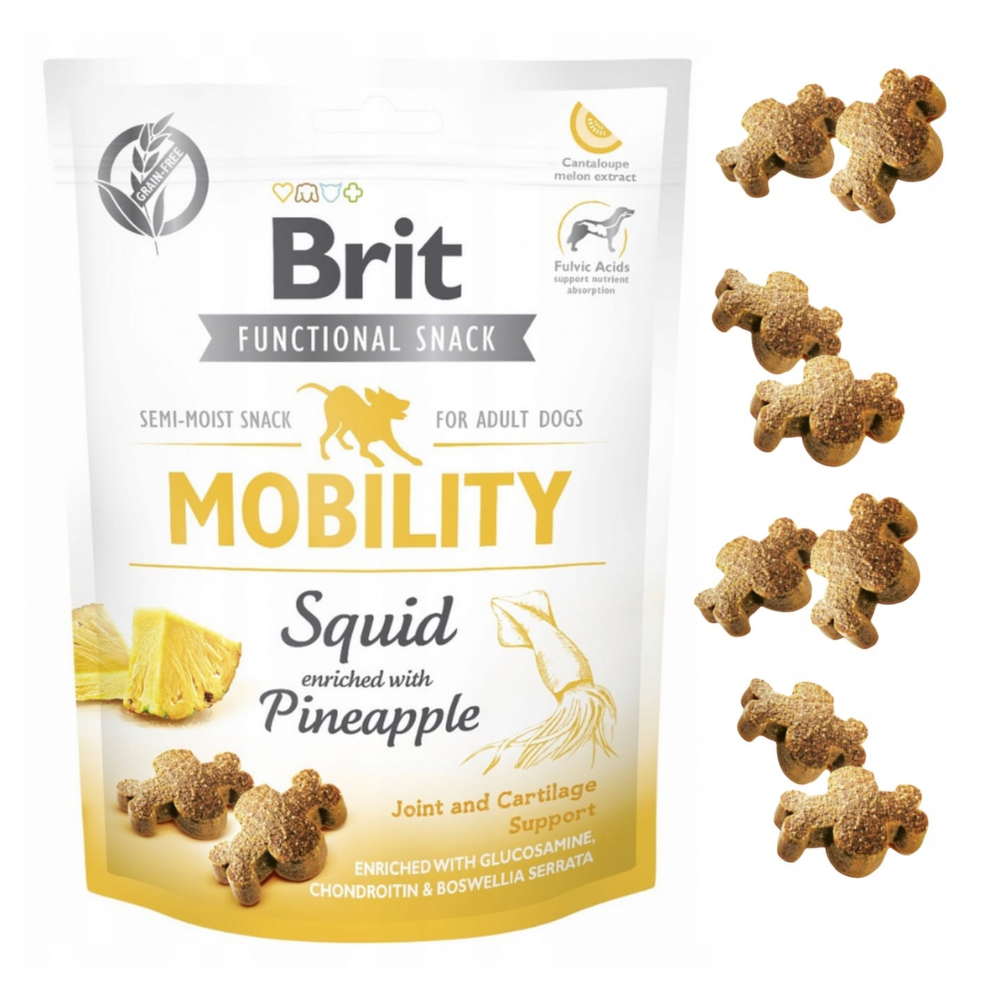 Przysmak dla psa Uzupełniająca Karma dla psa Brit Care Dog Functional Snack Mobility Squid 150 g