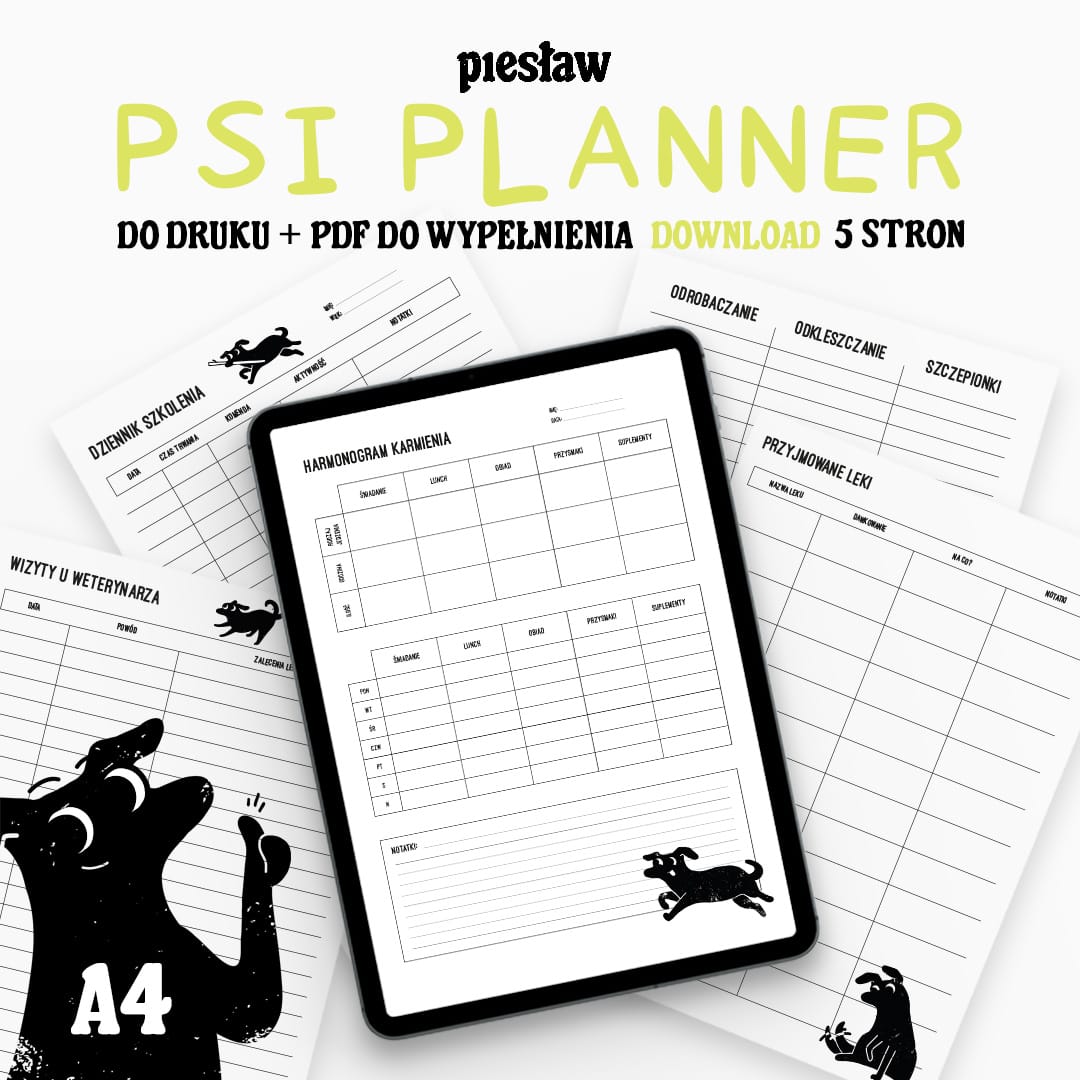 Planer Opieki nad Psem do Druku – Kompleksowa Organizacja Pielęgnacji Twojego Pupila