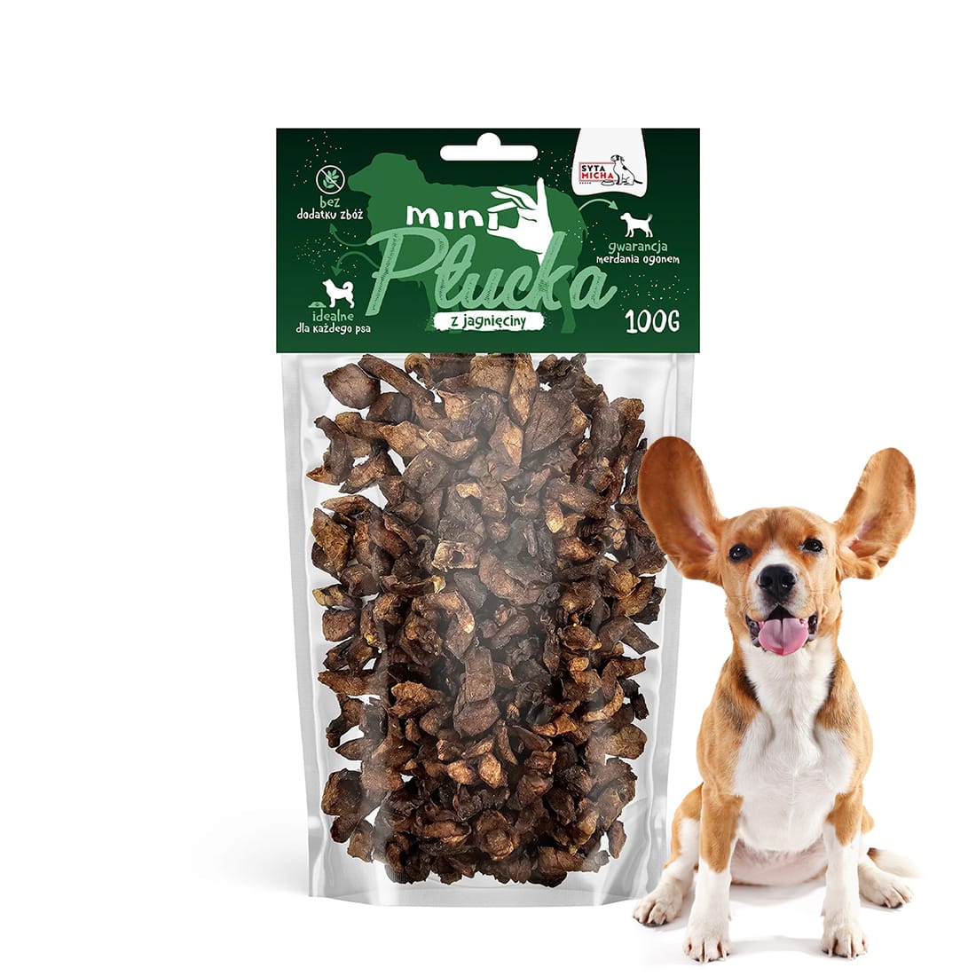 Przysmaki dla Psa Naturalne Smaczki Mini Płucka z Jagnięciny Syta Micha 100 g