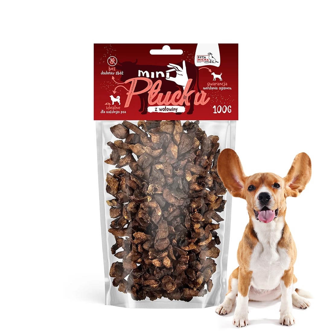 Przysmaki dla Psa Naturalne Smaczki Mini Płucka Wołowe Syta Micha 100 g