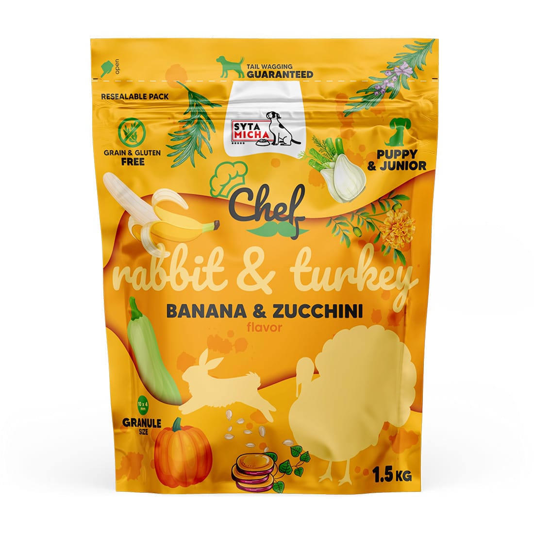 Syta Micha Junior Sucha Karma dla psa Królik z indykiem, 1,5 kg Szczeniąt - obrazek 2