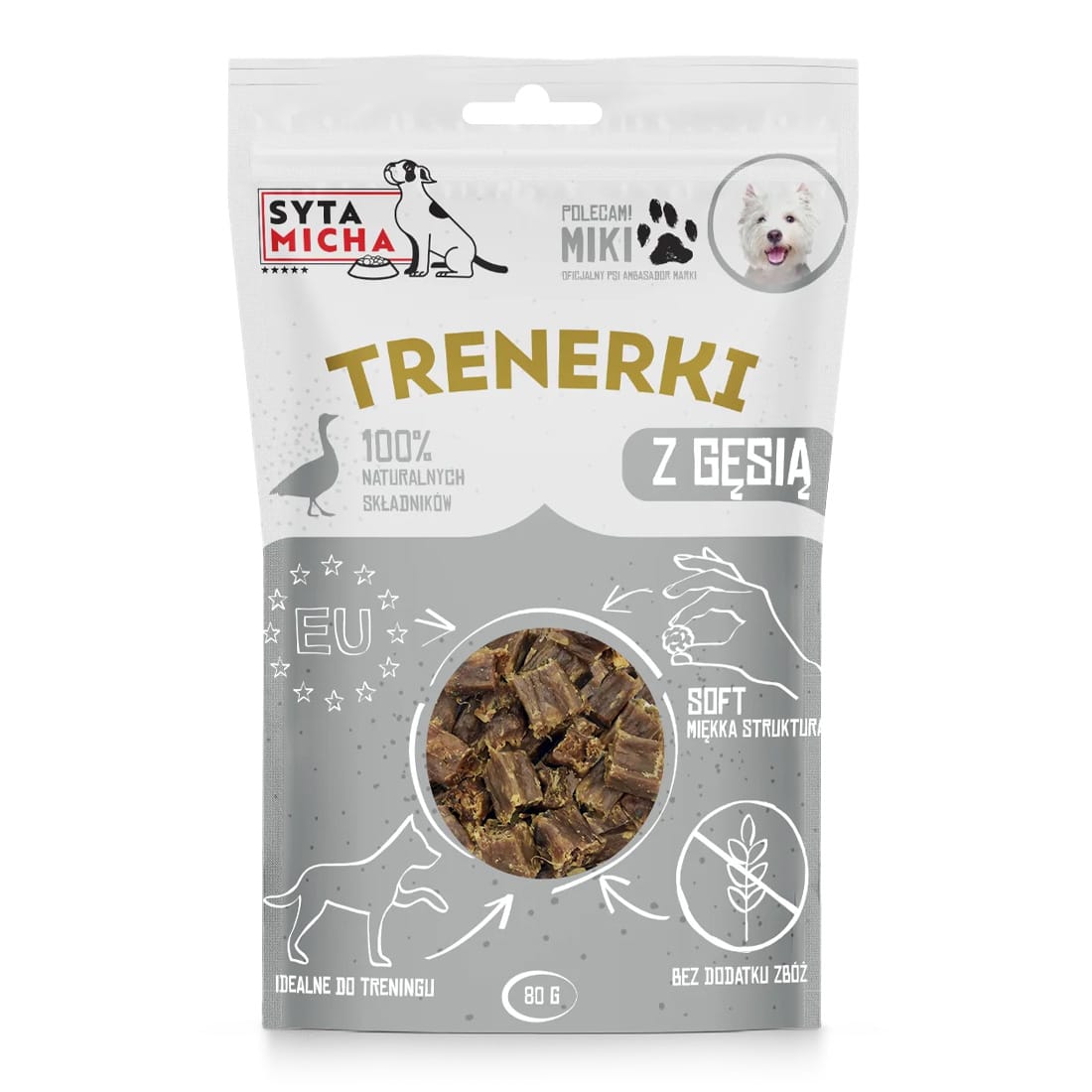 Syta Micha Przysmaki dla psa Trenerki z Gęsią Naturalne Smaczki 80 g - obrazek 2