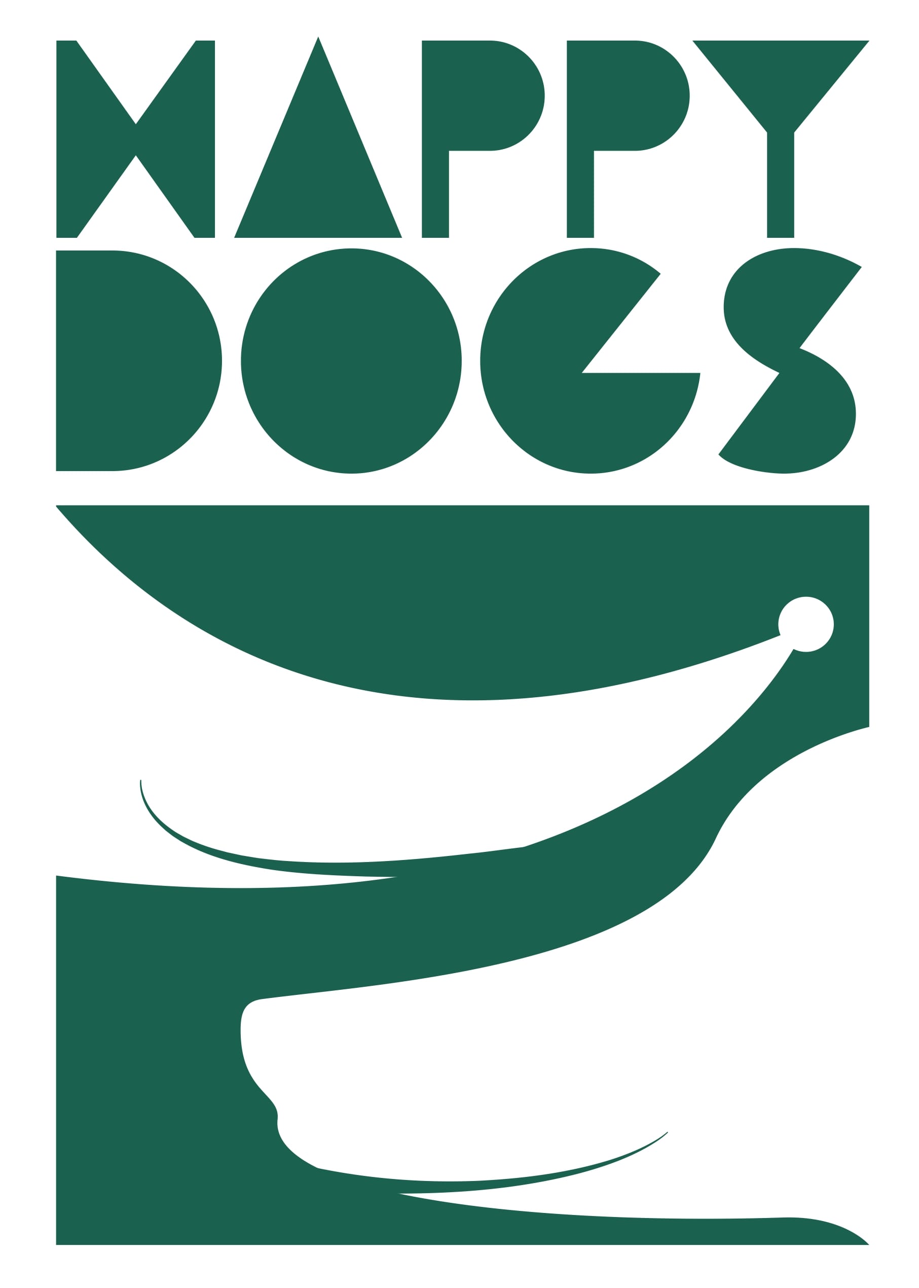 Plakat „Happy Dogs” do druku (A3, PDF) – minimalistyczna grafika dla miłośników psów i dobrego designu