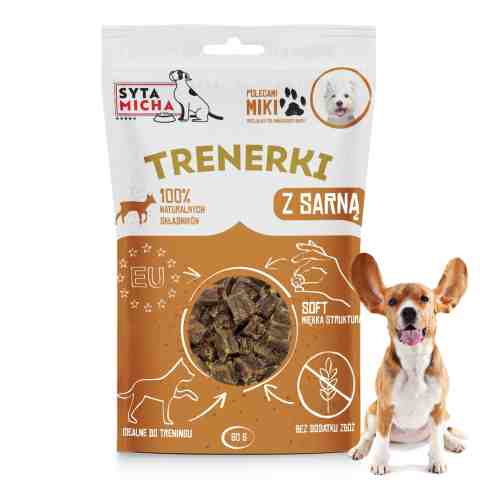 Syta Micha Przysmaki dla psa Trenerki z Sarną Naturalne Smaczki 80 g