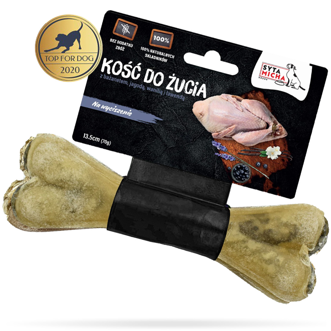 Syta Micha Gryzak dla psa Kość do Żucia na Wyciszenie Naturalna 13,5 cm - obrazek 2