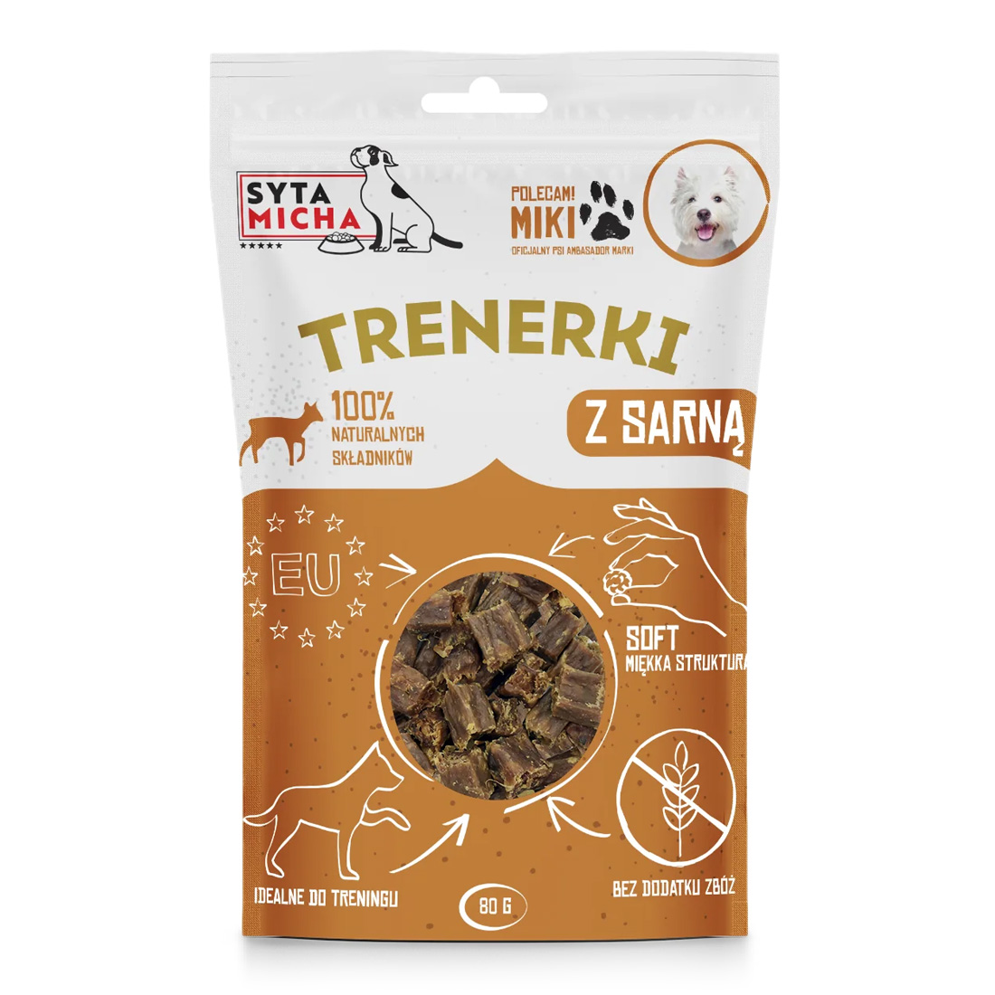 Syta Micha Przysmaki dla psa Trenerki z Sarną Naturalne Smaczki 80 g - obrazek 2