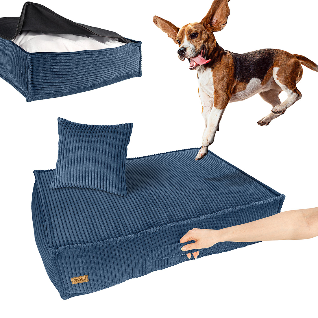 Legowisko dla psa Łóżko Materac Posłanie dla psa Niebieskie Rozmiary