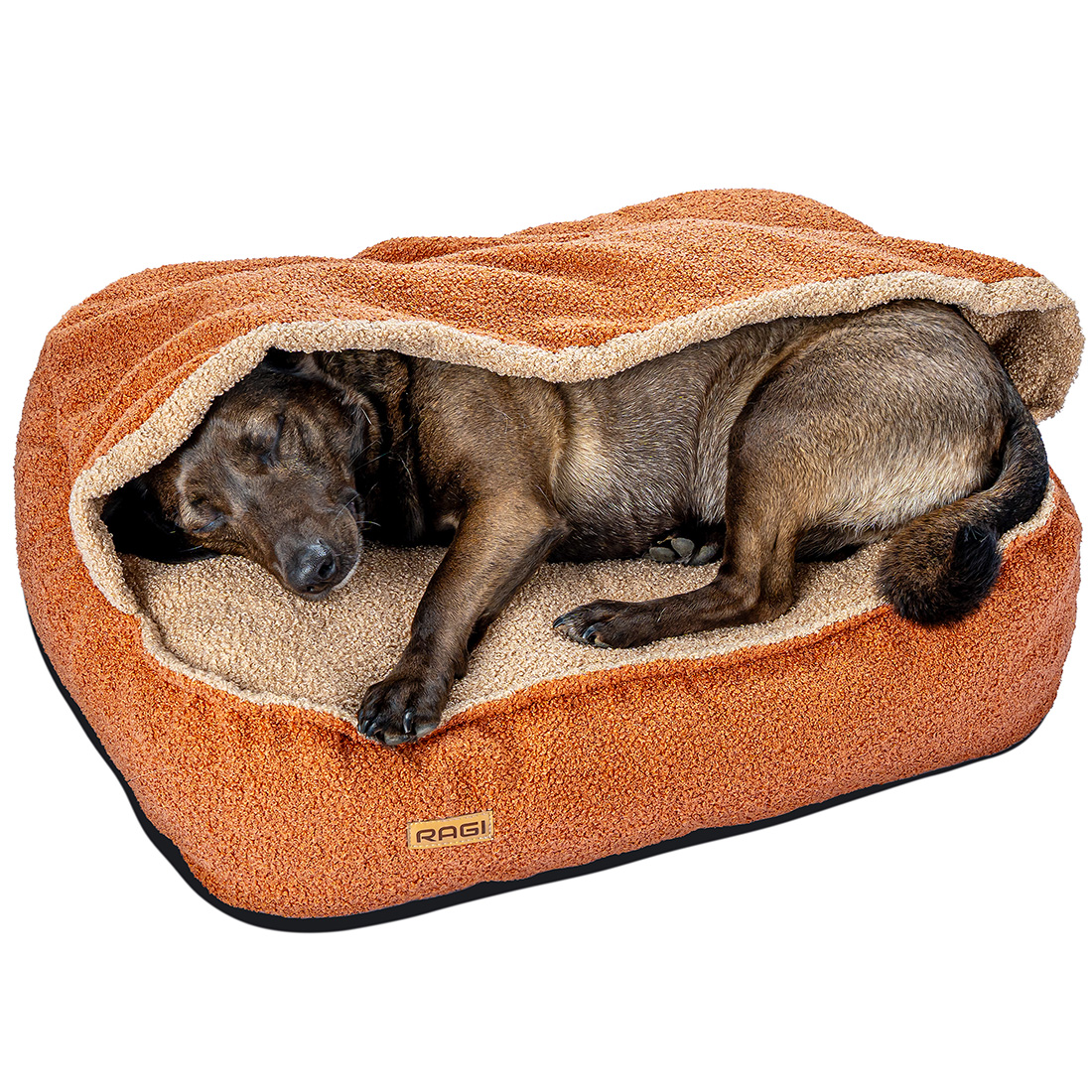 Legowisko dla psa z kieszenią Norka dla psa Posłanie dla psa Rude Rozmiary - obrazek 3