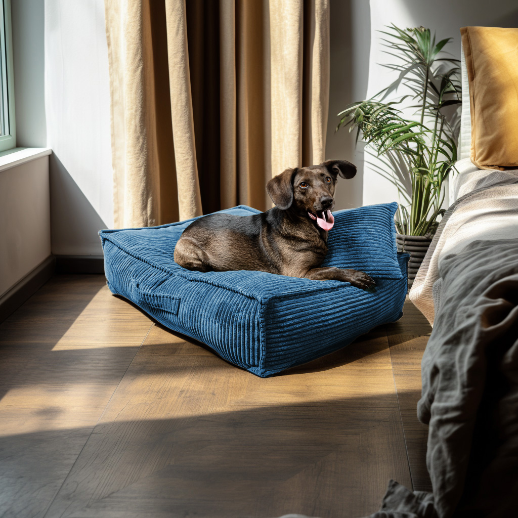 Legowisko dla psa Łóżko Materac Posłanie dla psa Niebieskie Rozmiary - obrazek 5