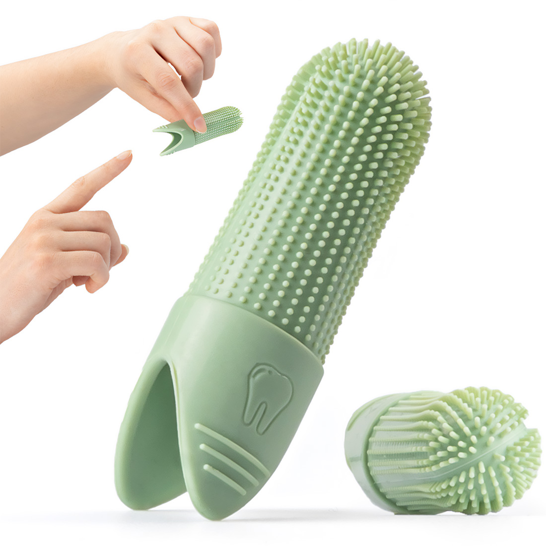 Szczoteczka do zębów dla Psa Kota Na palec Sylikonowa Delikatna Bezpieczna