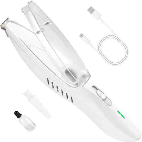 Trymer dla psa do łap z Odkurzaczem Bezprzewodowy z lampką LED i ładowaniem USB-C Maszynka do sierści Psa Kota