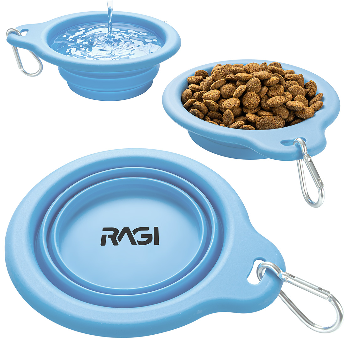 Miska dla psa składana turystyczna silikonowa podróżna 650 ml na wodę karmę