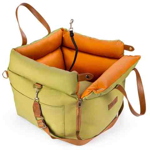 Fotelik Samochodowy dla Psa Legowisko na Siedzenia Torba Transportowa 3w1 Zielony