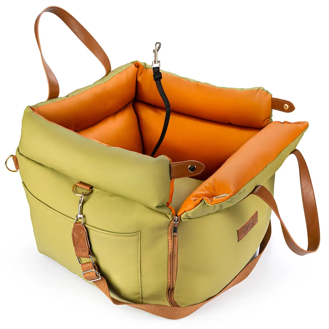 Fotelik Samochodowy dla Psa Legowisko na Siedzenia Torba Transportowa 3w1 Zielony