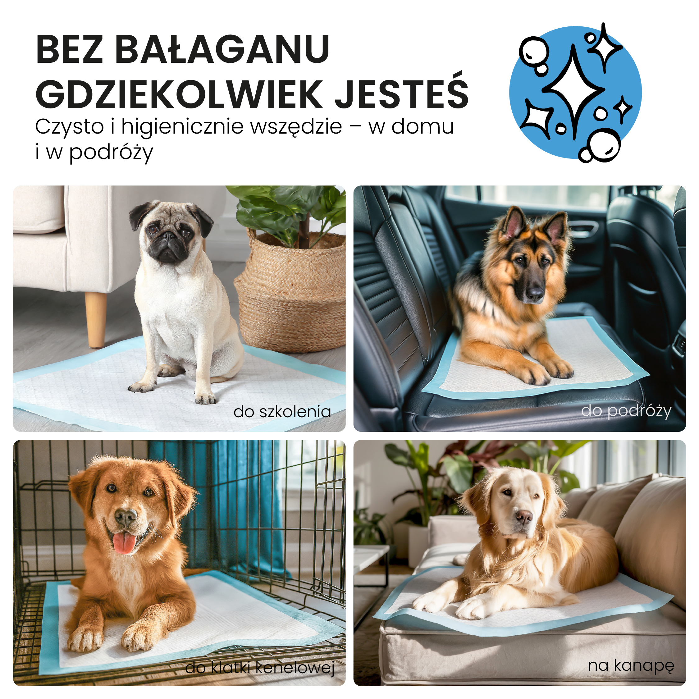 Podkłady dla psów Maty dla psa do sikania Higieniczne Chłonne 60x60 100 szt. - obrazek 2