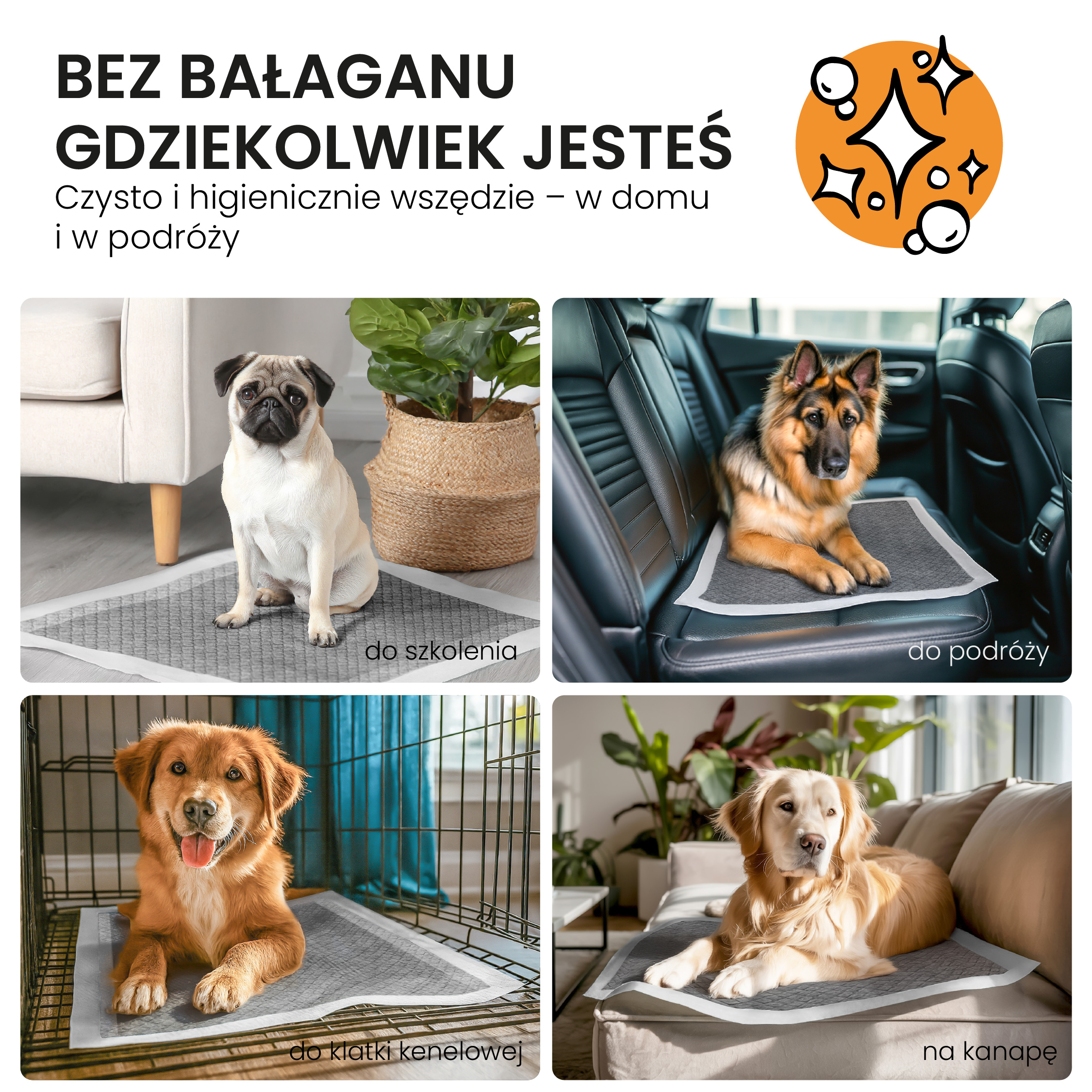 Podkłady dla psów Maty dla psa do sikania Z węglem Chłonne 60x60 100 szt - obrazek 2