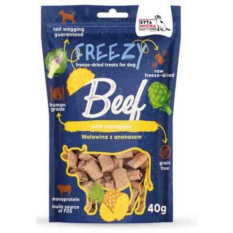 SYTA MICHA Liofilizowane przysmaki dla psa Wołowina z Ananasem FREEZY 40 g