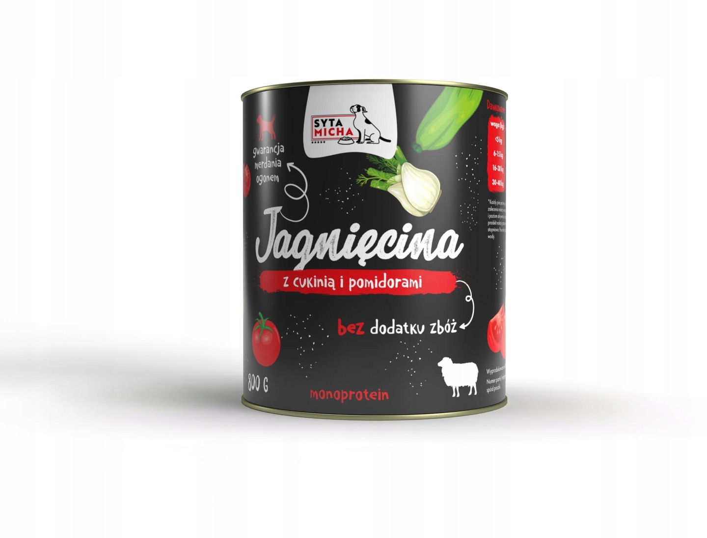 Karma Mokra dla Psa Syta Micha z Jagnięciną Pomidorami Cukinią 800 g Witaminy